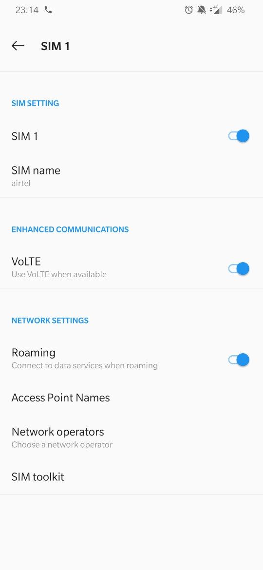 Turn off VoLTE