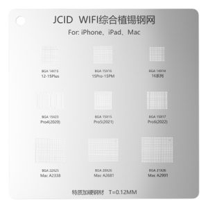 JCID 0.12mm WiFi Integrated Tin-Planting Steel Network for Apple iPhone 12-16PM / iPad / MacBook