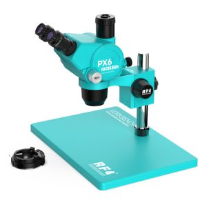 RF4 PX6 6.5-65X Synchronous Zoom Trinocular Stereo Microscope with 26 x 38cm Big Workbench